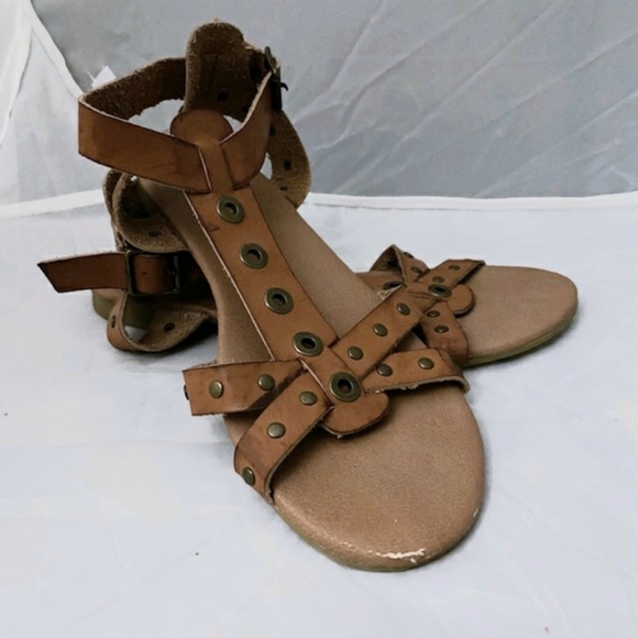 Coconuts by Matisse Brown Leather Slingback Sandal Metal Rivets Women's 7.5 M - Picture 6 of 11